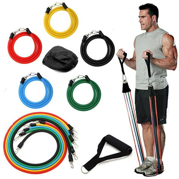 14X Resistance Trainer Set Exercise Fitness Tube Gym Workout Bands Strength R4E2